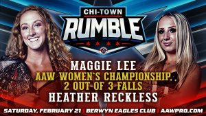 Maggie Lee defends the AAW Women's Championship against Heather Reckless!