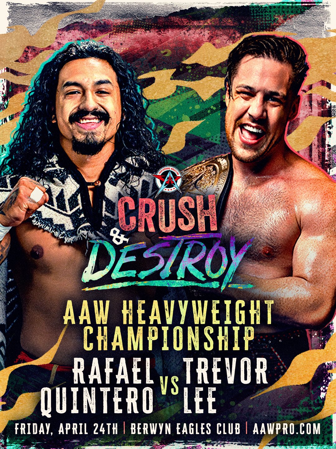 Trevor Lee defends the AAW Heavyweight Title against Rafael Quintero April 24!